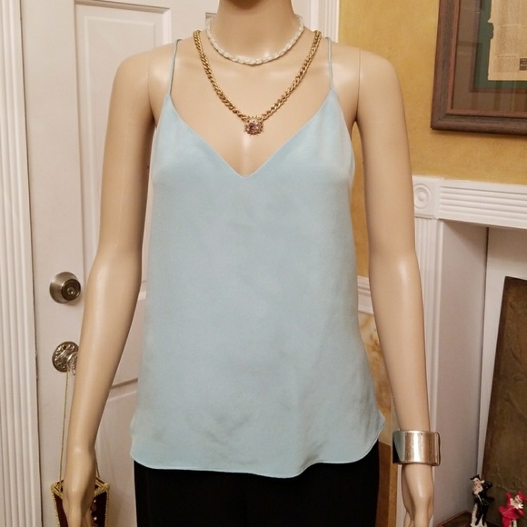 aqua silk top